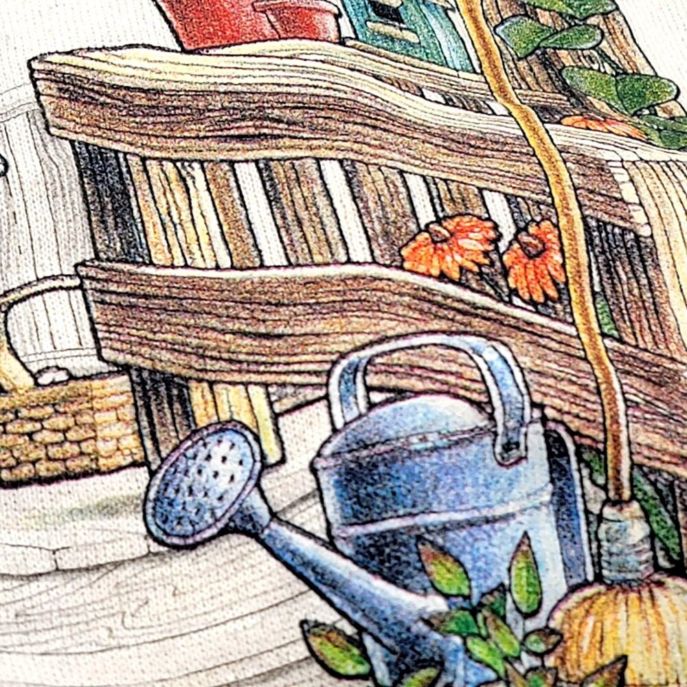 Vtg 90s Farmhouse Garden Grannycore Graphic Crewneck Sweatshirt White - Picture 14 of 16